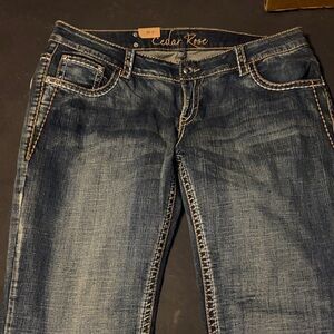 Women's Cedar Rose Boot Cut Jeans - Dark Blue